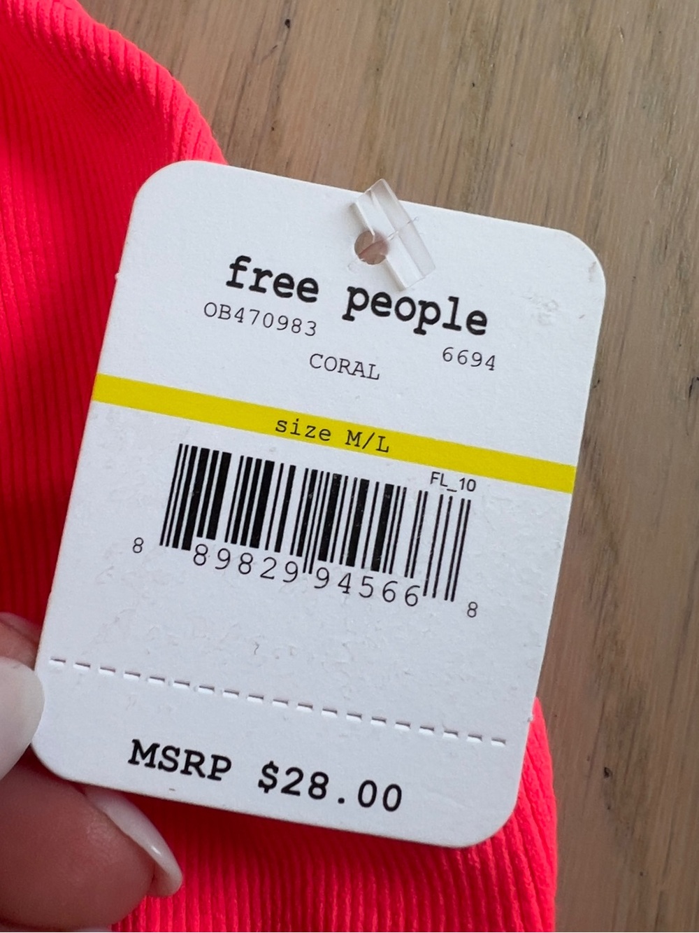 Free People Keira Seamless Bra Bralette in Coral Pink NWT - Picture 5 of 5